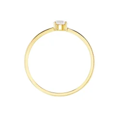 Bague Solitaire Or Jaune Eclat D'etoile Oxyde De Zirconium