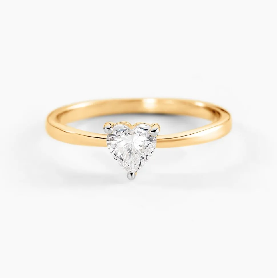 Bague Solitaire Or Jaune Idelle Oxyde De Zirconium