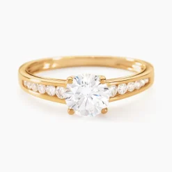 Bague Solitaire Or Jaune Oxyde De Zirconium