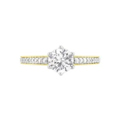 Bague Solitaire Or Jaune Telesphore Oxyde De Zirconium