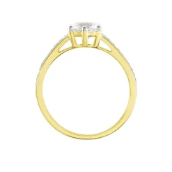 Bague Solitaire Or Jaune Telesphore Oxyde De Zirconium