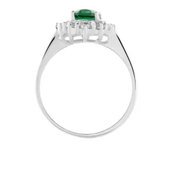 Bague Solitaire Perez Argent Blanc Oxyde De Zirconium
