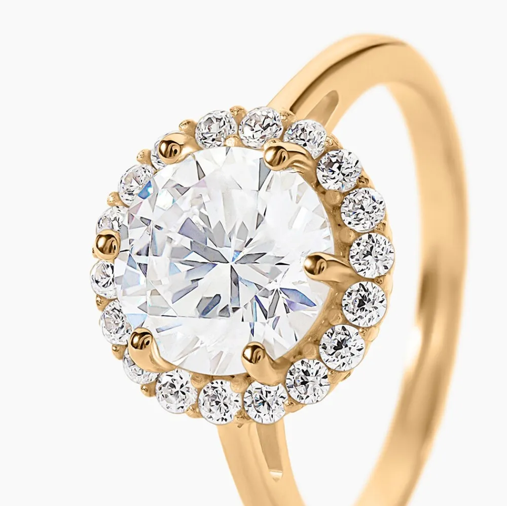 Bague Solitaire Plaqué Or Jaune Melva Oxyde De Zirconium|Marc Orian