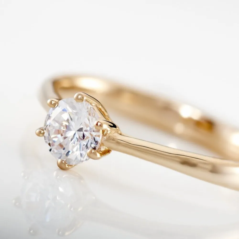 Bague Solitaire Plaqué Or Jaune Eulia Oxyde De Zirconium|Marc Orian Discount