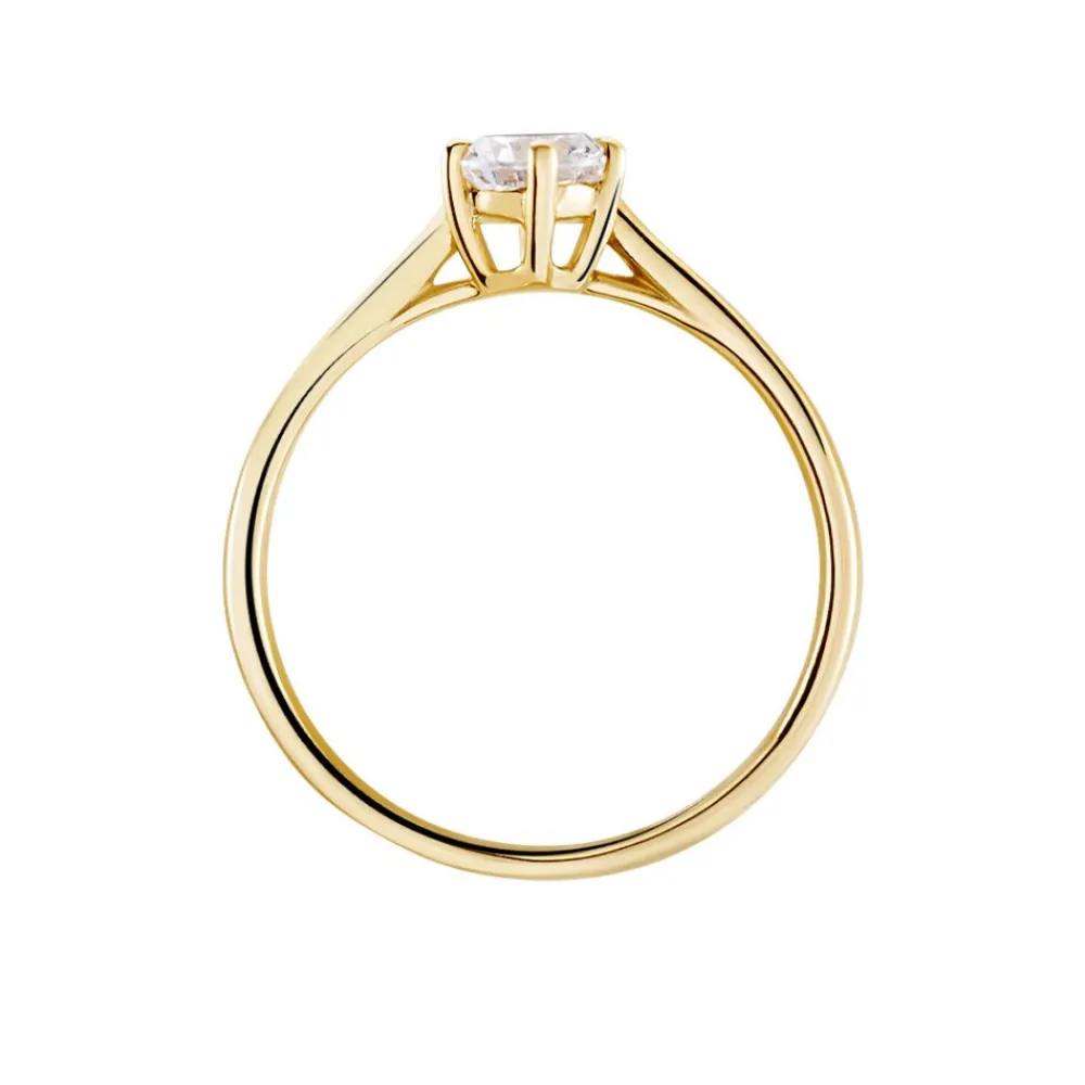 Bague Solitaire Plaqué Or Jaune Eulia Oxyde De Zirconium|Marc Orian Discount