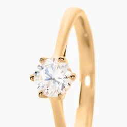 Bague Solitaire Plaqué Or Jaune Eulia Oxyde De Zirconium|Marc Orian Discount