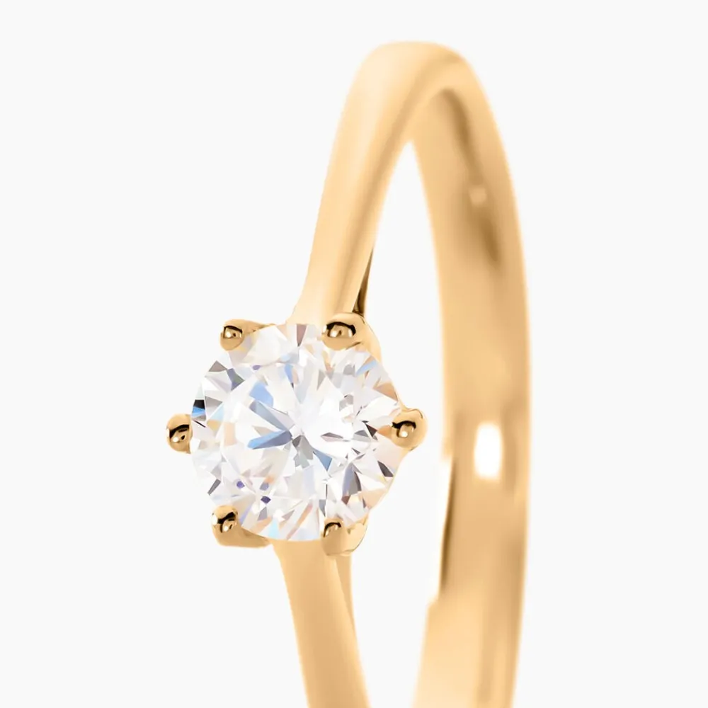 Bague Solitaire Plaqué Or Jaune Eulia Oxyde De Zirconium|Marc Orian Discount