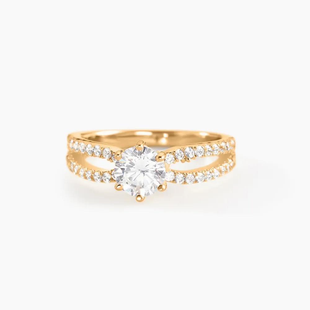 Bague Solitaire Plaqué Or Jaune Melaina Oxyde De Zirconium|Marc Orian Sale