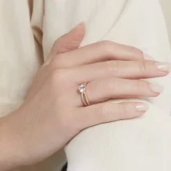 Bague Solitaire Plaqué Or Jaune Melaina Oxyde De Zirconium|Marc Orian Sale