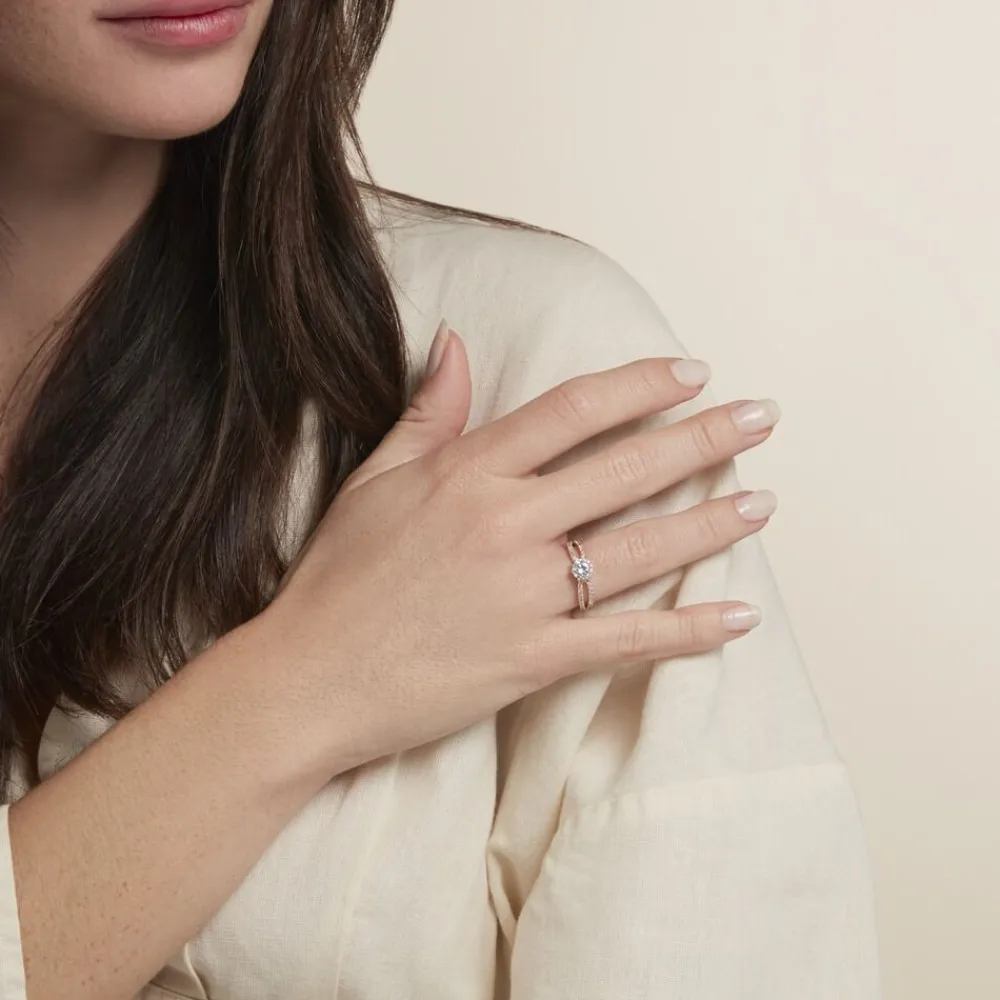 Bague Solitaire Plaqué Or Jaune Melaina Oxyde De Zirconium|Marc Orian Sale