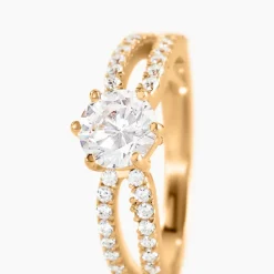 Bague Solitaire Plaqué Or Jaune Melaina Oxyde De Zirconium|Marc Orian Sale