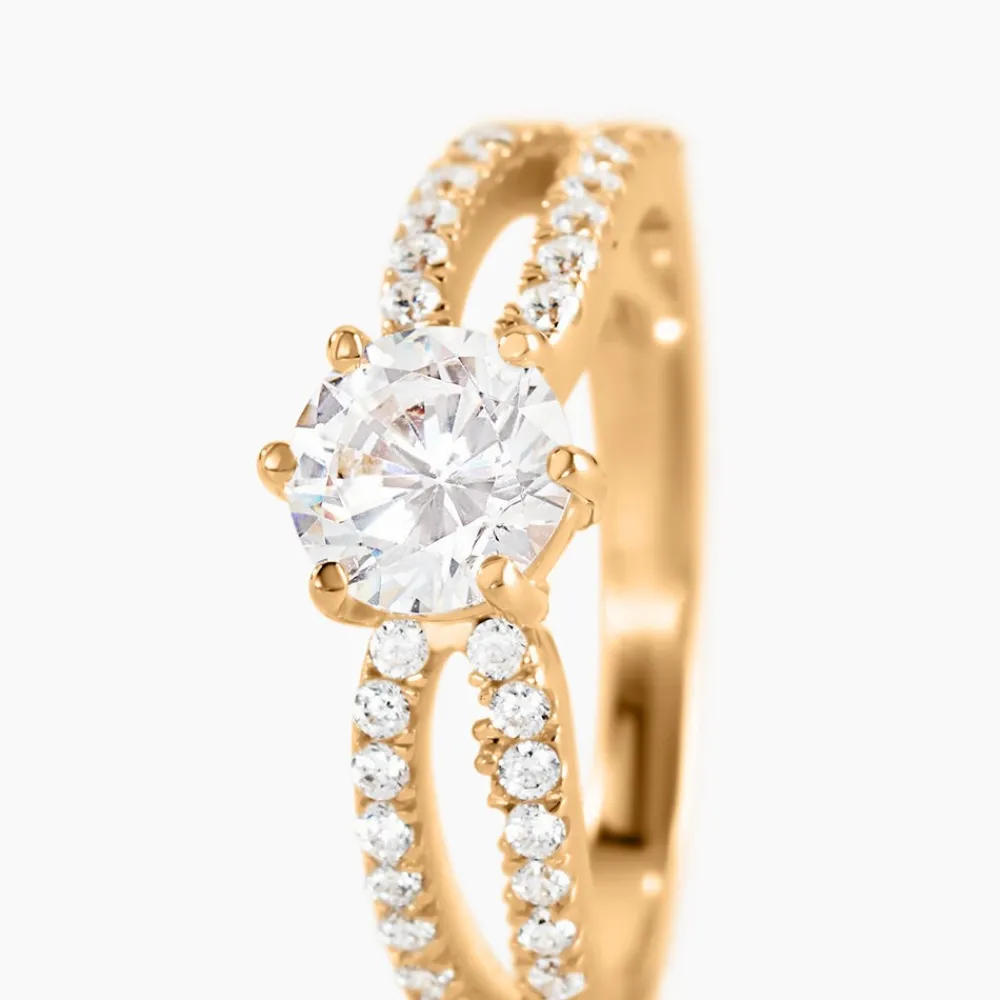 Bague Solitaire Plaqué Or Jaune Melaina Oxyde De Zirconium|Marc Orian Sale