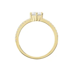 Bague Solitaire Plaqué Or Jaune Melaina Oxyde De Zirconium|Marc Orian Sale