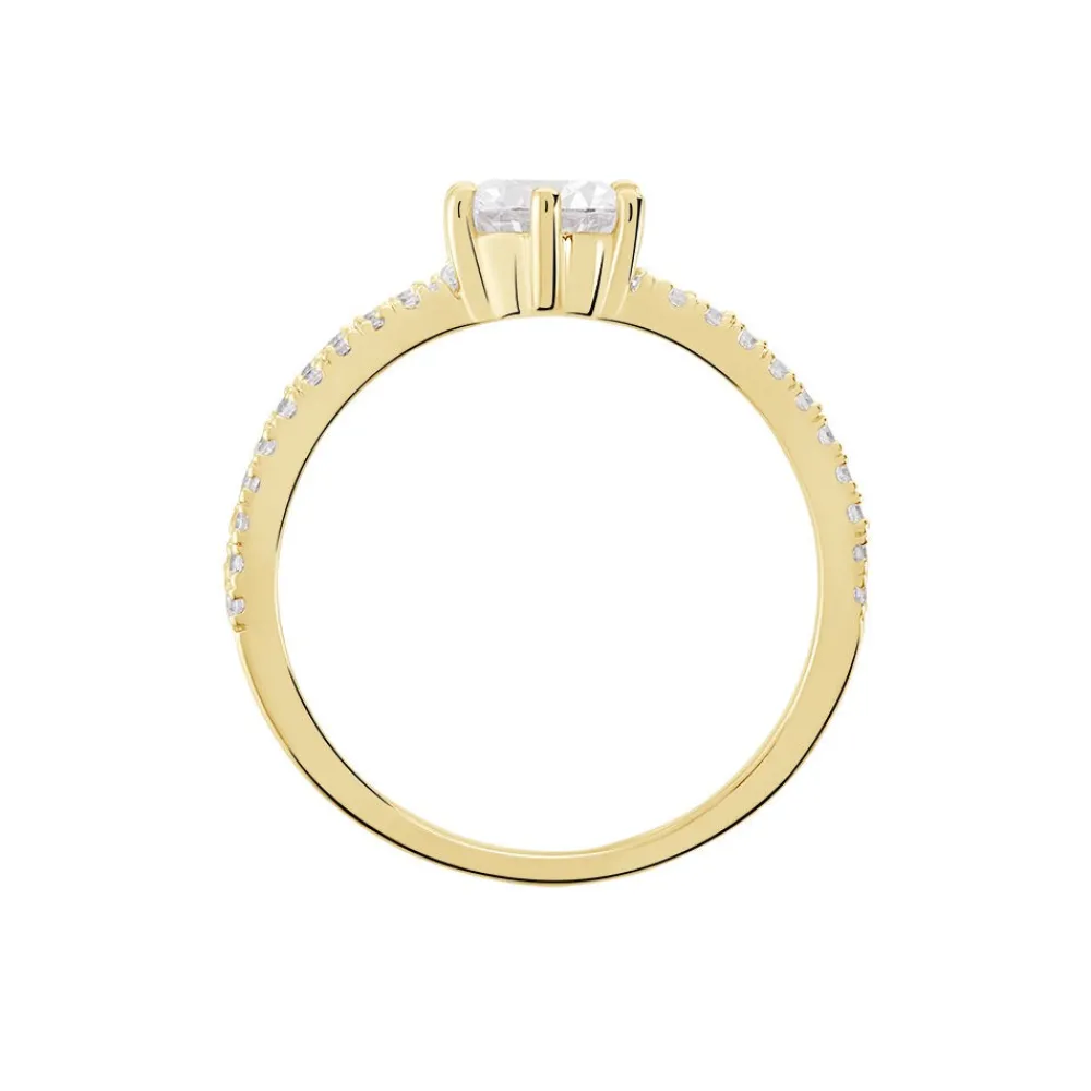 Bague Solitaire Plaqué Or Jaune Melaina Oxyde De Zirconium|Marc Orian Sale
