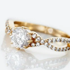 Bague Solitaire Plaqué Or Jaune Arienne Oxydes De Zirconium|Marc Orian New