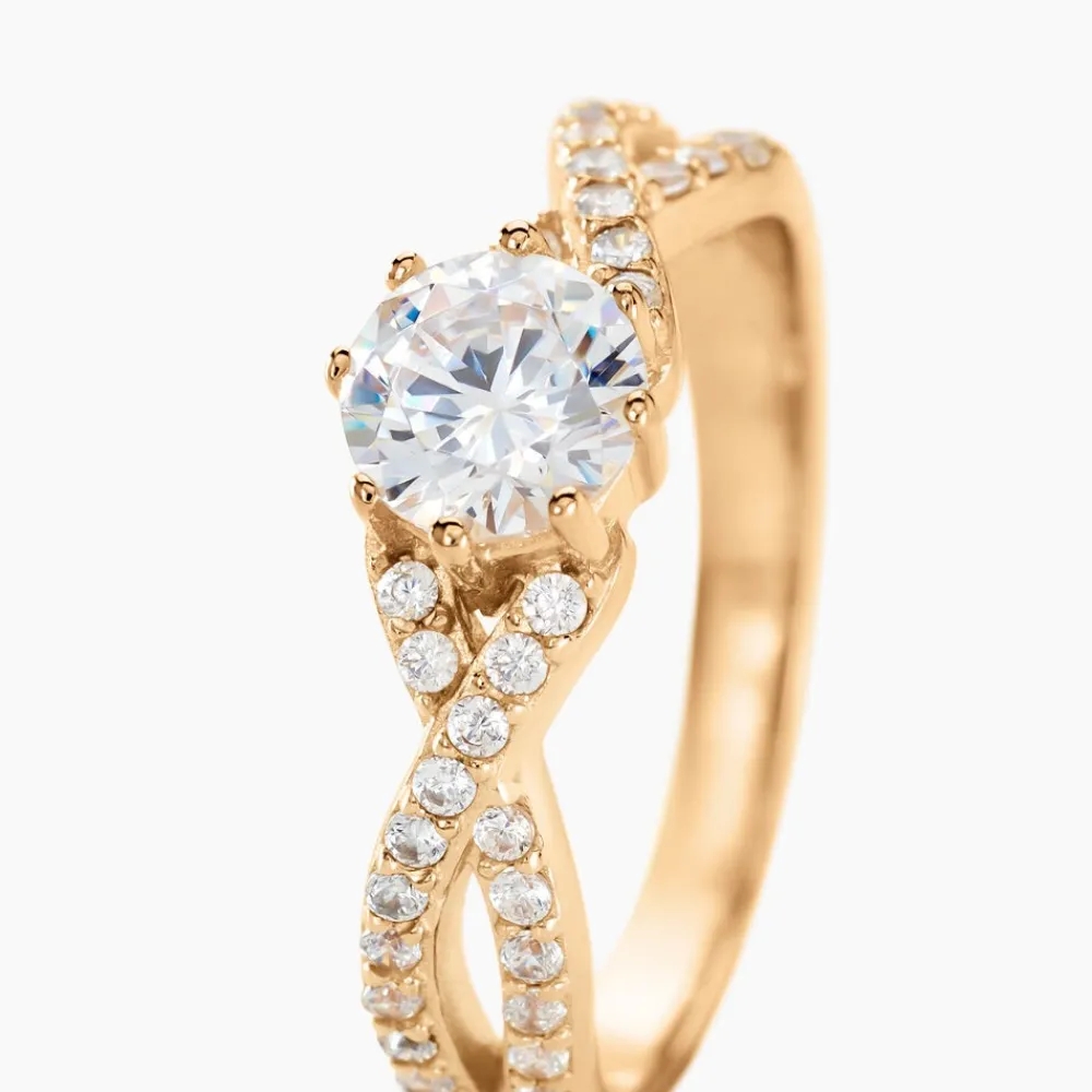 Bague Solitaire Plaqué Or Jaune Arienne Oxydes De Zirconium|Marc Orian New