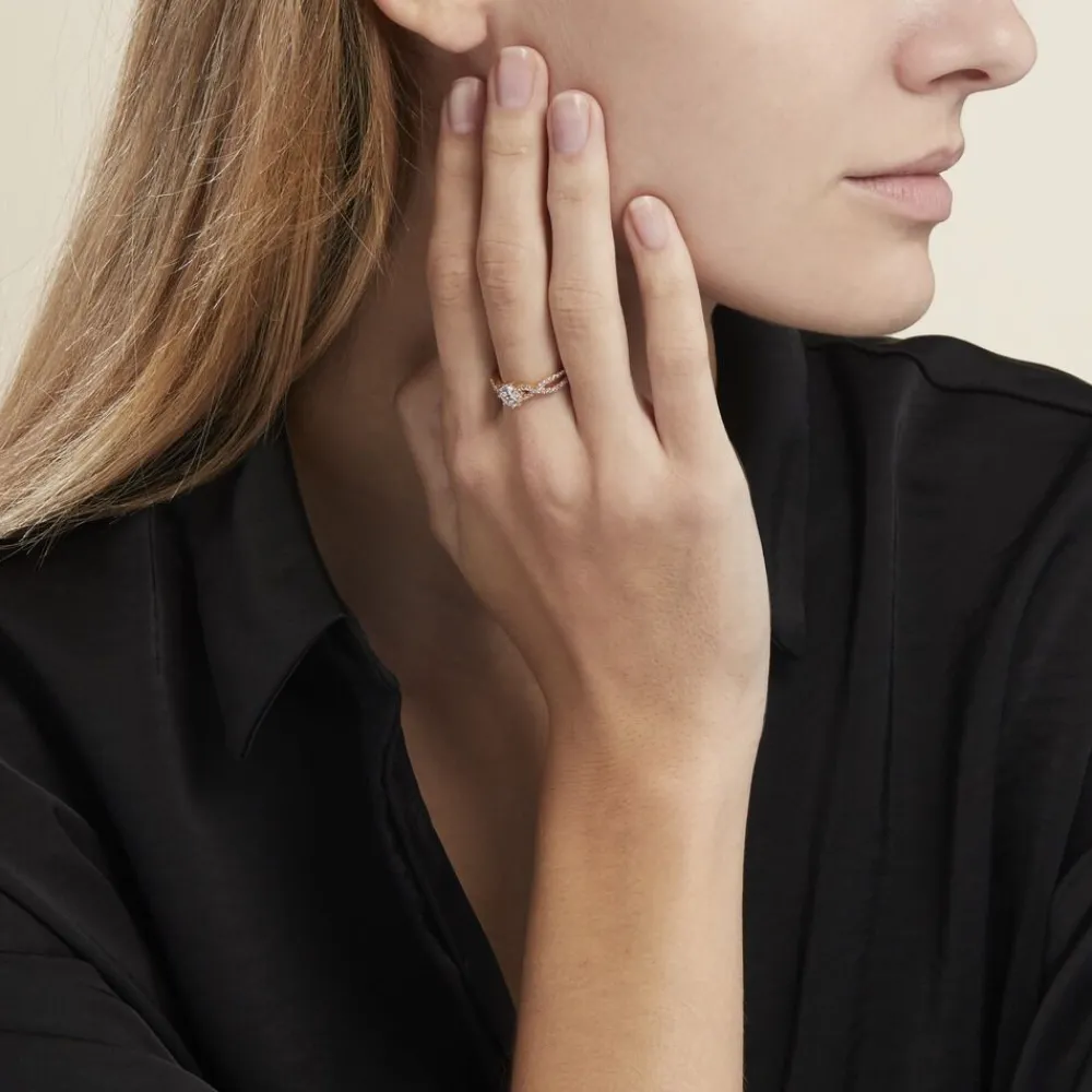 Bague Solitaire Plaqué Or Jaune Arienne Oxydes De Zirconium|Marc Orian New
