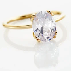 Bague Solitaire Plaqué Or Liber Oxyde De Zirconium|Marc Orian Discount