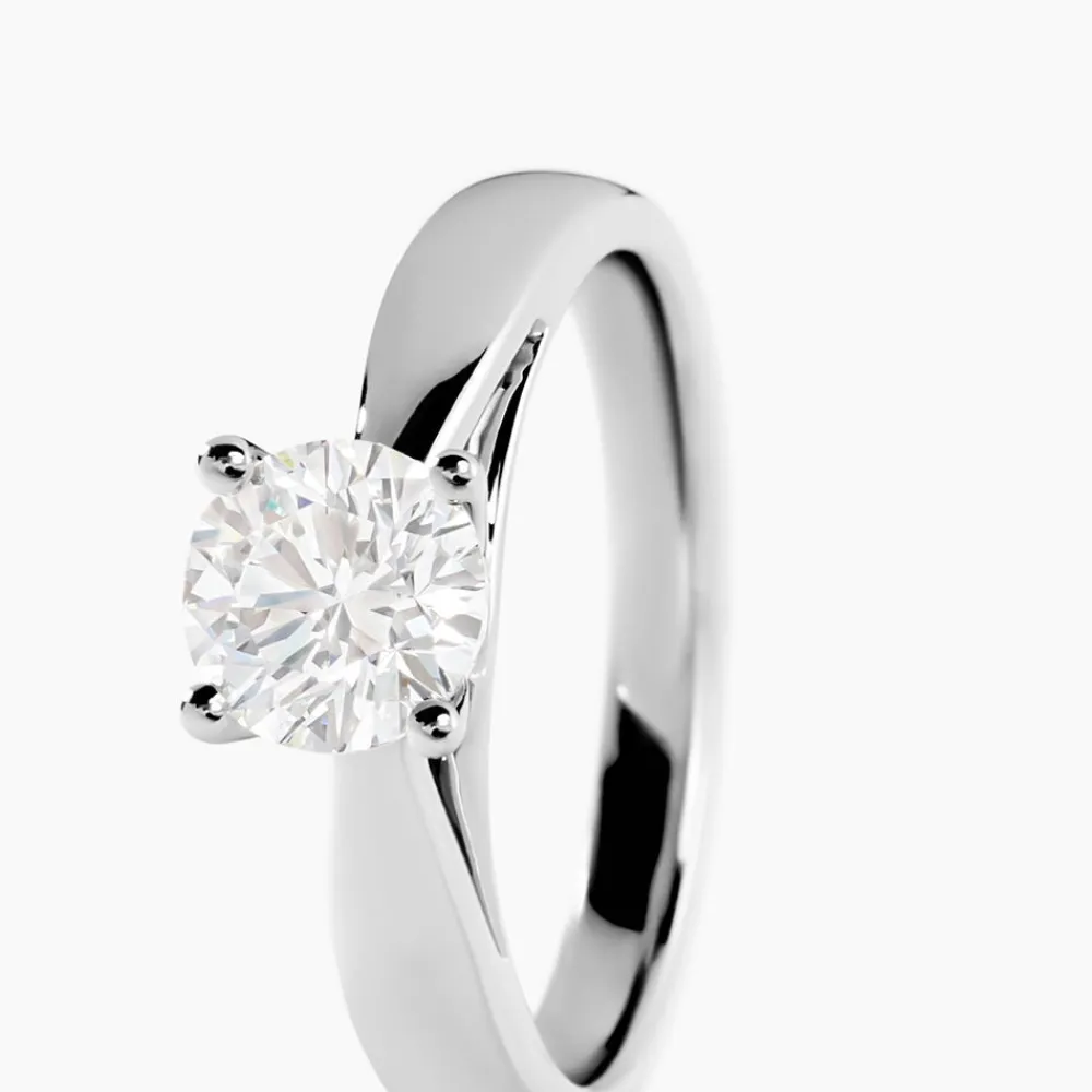 Bague Solitaire Platine Blanc Diamant|Marc Orian Discount