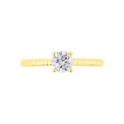 Bague Solitaire Renate Or Jaune Oxyde De Zirconium