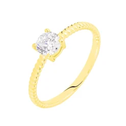 Bague Solitaire Renate Or Jaune Oxyde De Zirconium
