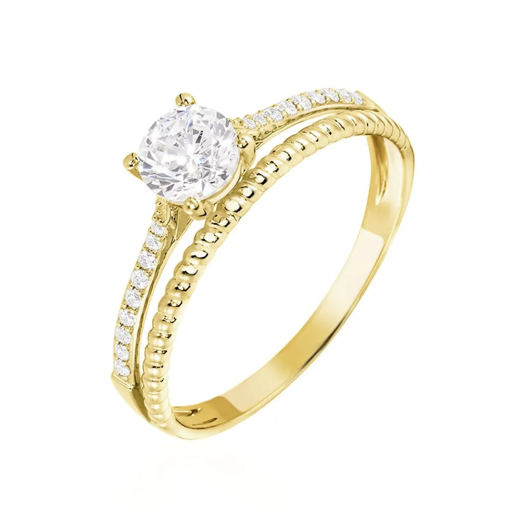 Bague Solitaire Rosemonde Or Jaune Oxyde De Zirconium|Marc Orian New