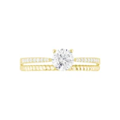 Bague Solitaire Rosemonde Or Jaune Oxyde De Zirconium|Marc Orian New