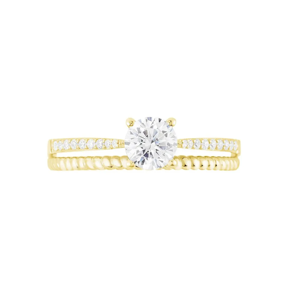 Bague Solitaire Rosemonde Or Jaune Oxyde De Zirconium|Marc Orian New