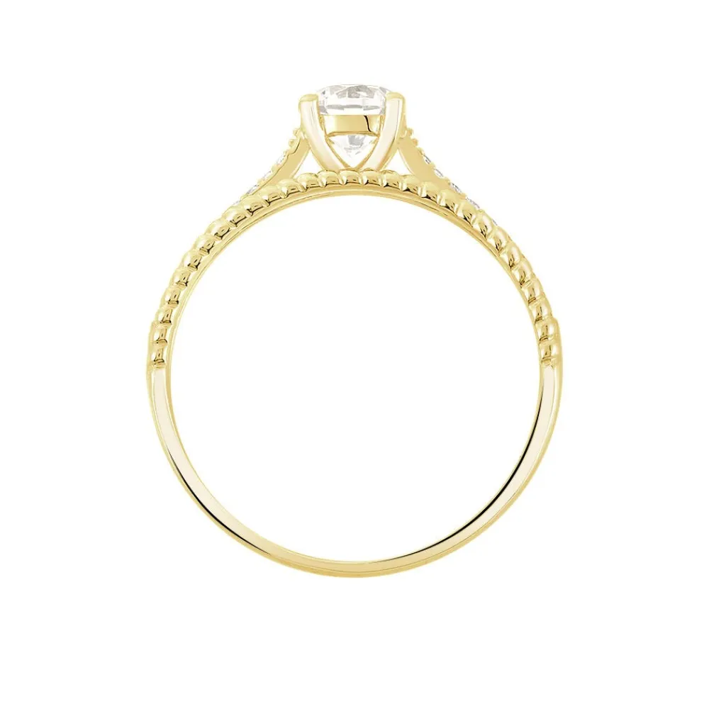 Bague Solitaire Rosemonde Or Jaune Oxyde De Zirconium|Marc Orian New