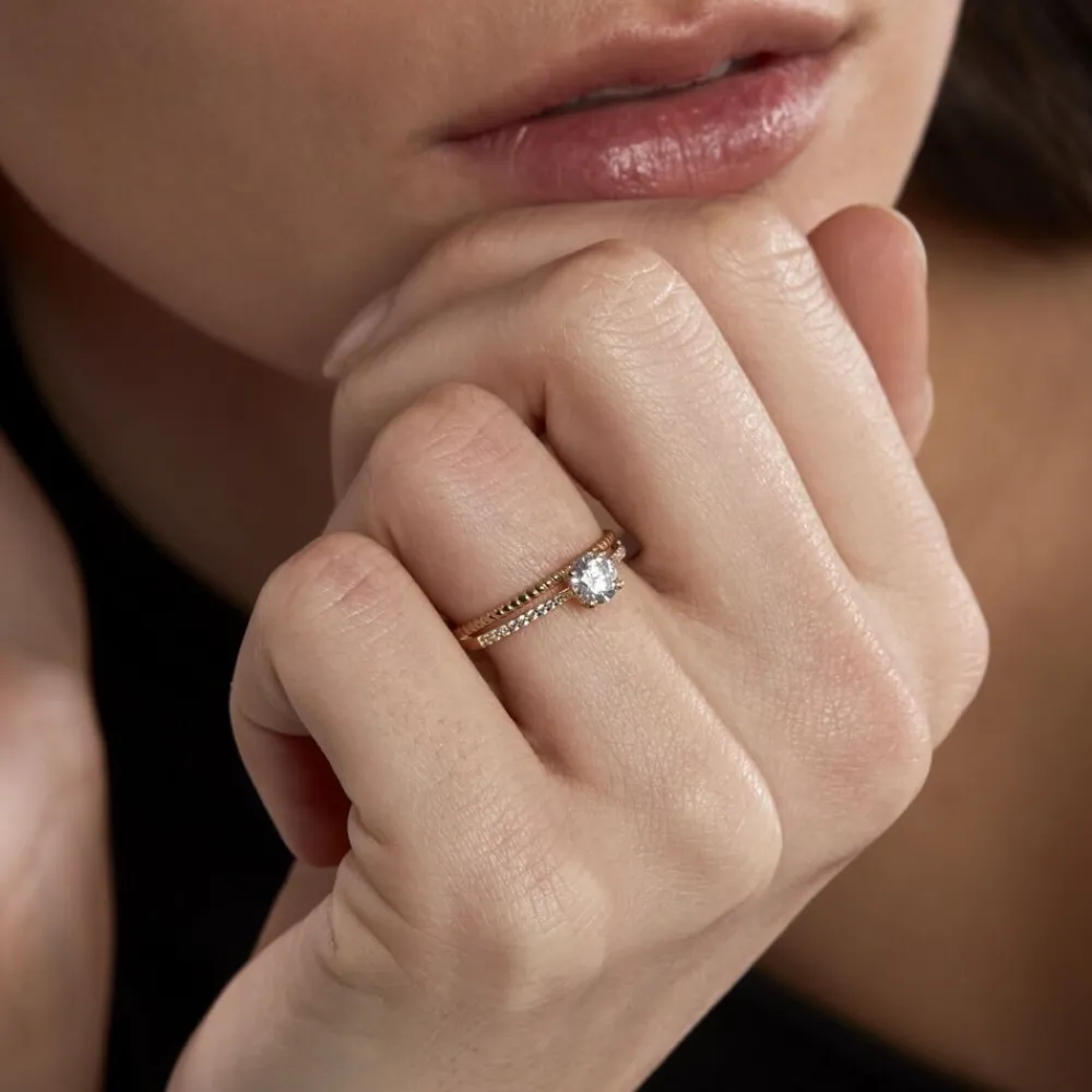 Bague Solitaire Rosemonde Or Jaune Oxyde De Zirconium|Marc Orian New