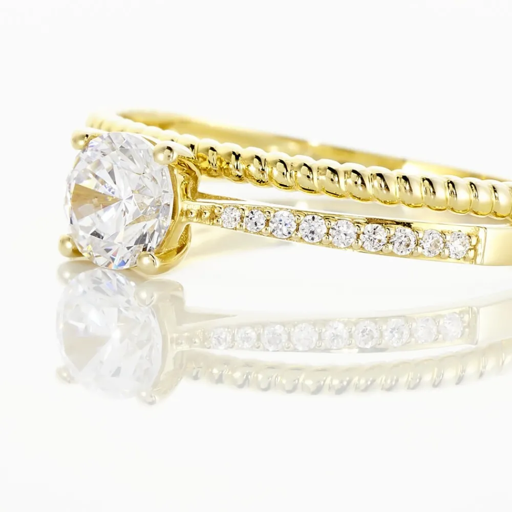 Bague Solitaire Rosemonde Or Jaune Oxyde De Zirconium|Marc Orian New