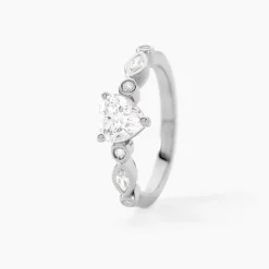 Bague Solitaire Sagan Argent Blanc Oxyde De Zirconium