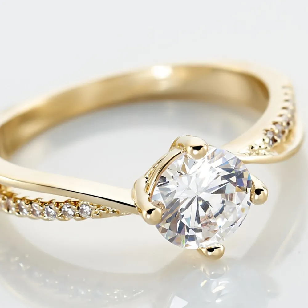 Bague Solitaire Sarah-lee Plaqué Or Jaune Oxyde De Zirconium|Marc Orian Outlet