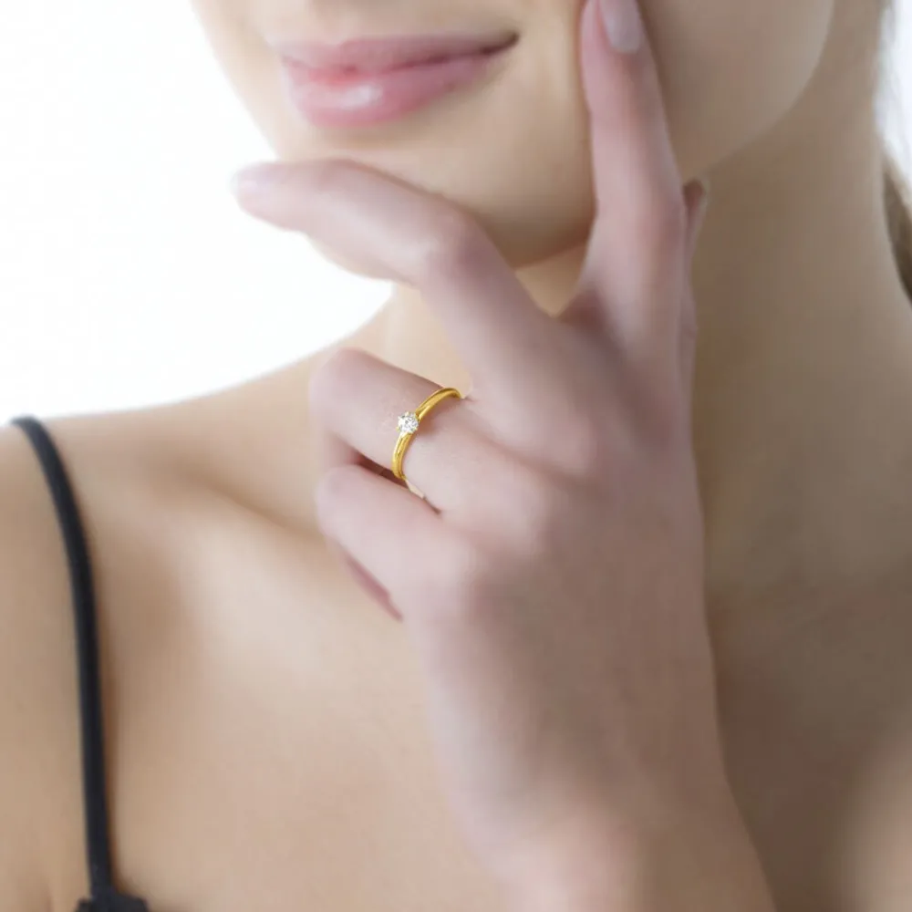 Bague Solitaire Seynabou Or Jaune Diamant|Marc Orian New