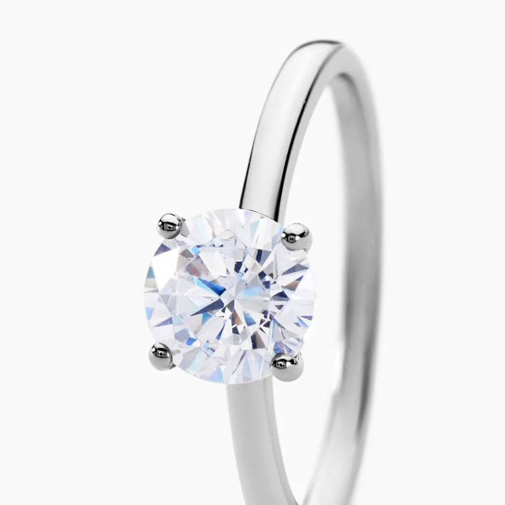 Bague Solitaire Stella Argent Blanc Oxyde De Zirconium|Marc Orian Clearance