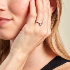 Bague Solitaire Stella Argent Blanc Oxyde De Zirconium|Marc Orian Clearance