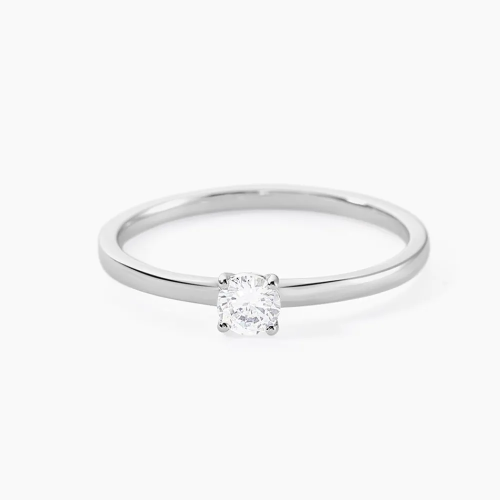 Bague Solitaire Stella Argent Blanc Oxyde De Zirconium|Marc Orian Best