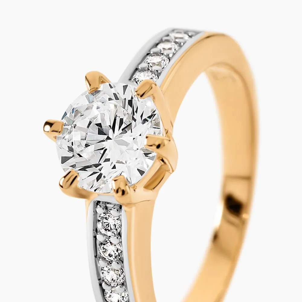 Bague Solitaire Stevie Plaqué Or Jaune Oxyde De Zirconium|Marc Orian Best