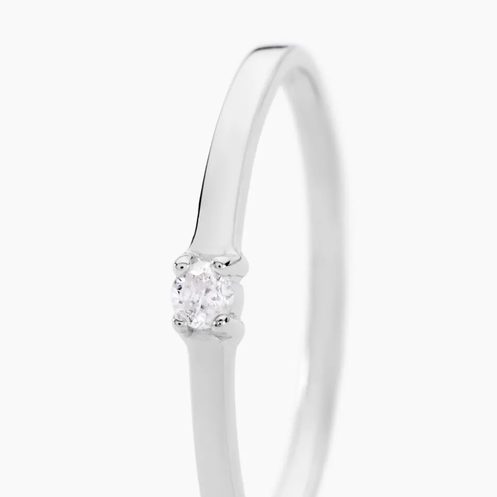 Bague Solitaire Superposition Or Blanc Diamant|Marc Orian Clearance