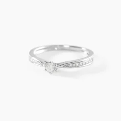 Bague Solitaire Symphonie Or Blanc Diamant|Marc Orian