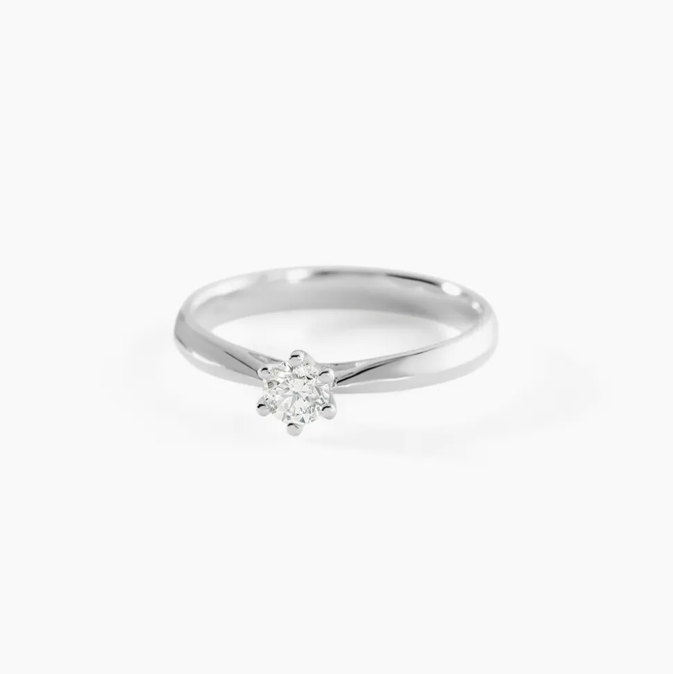 Bague Solitaire Veronika Or Blanc Diamant