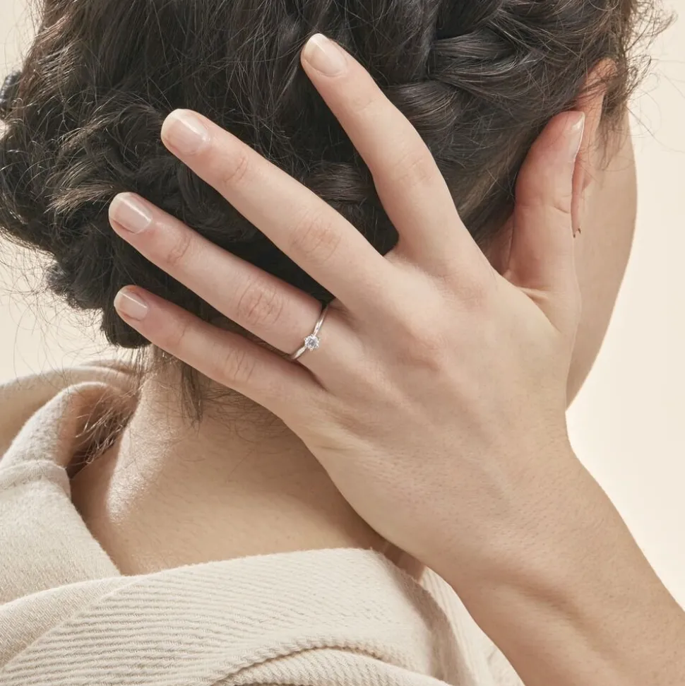 Bague Solitaire Veronika Or Blanc Diamant