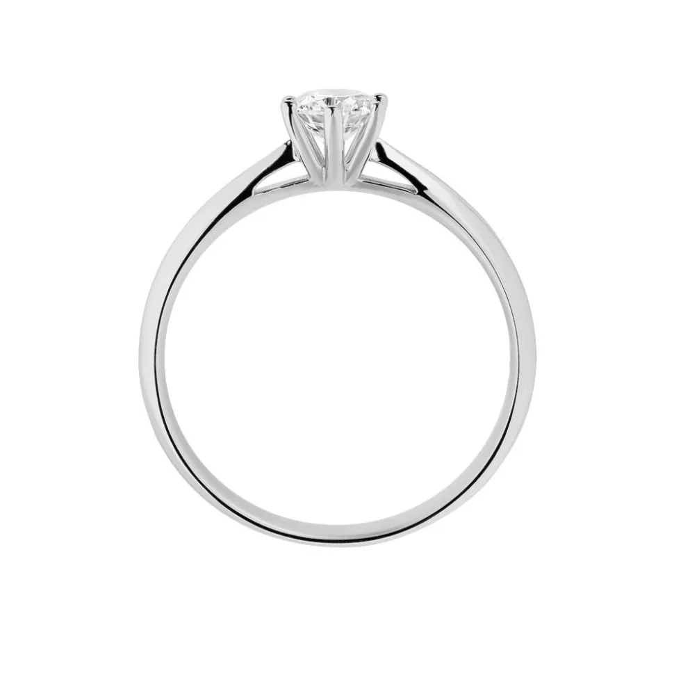 Bague Solitaire Veronika Or Blanc Diamant