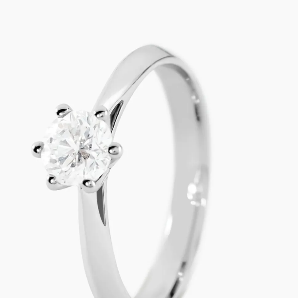 Bague Solitaire Veronika Or Blanc Diamant