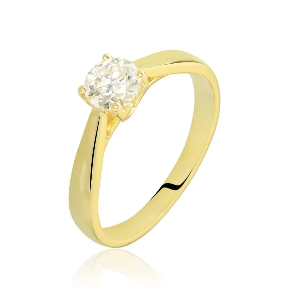 Bague Solitaire Vicoeuria Or Jaune Diamant Synthétique|Marc Orian Discount