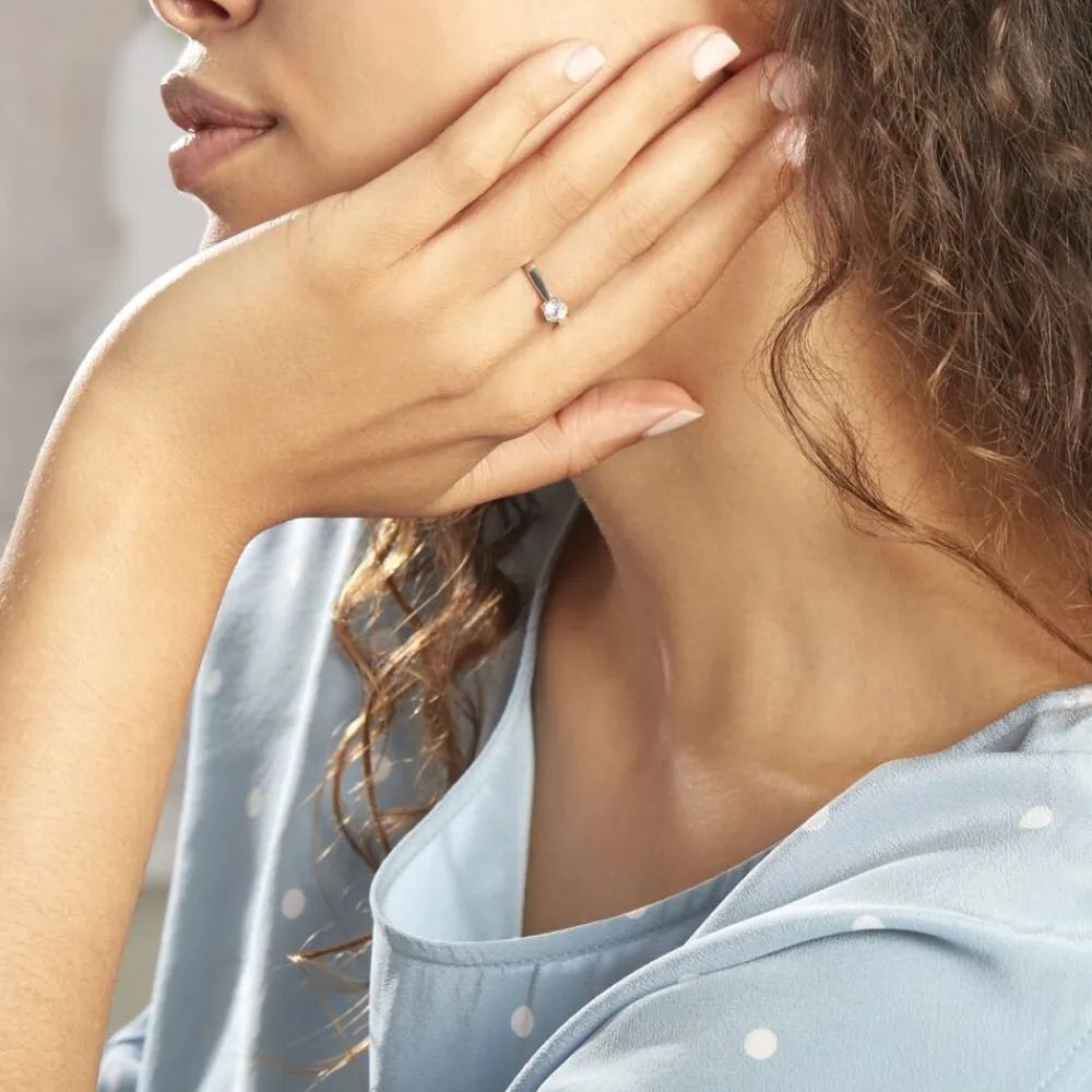 Bague Solitaire Vicoeuria Or Blanc Diamant Synthétique|Marc Orian Discount