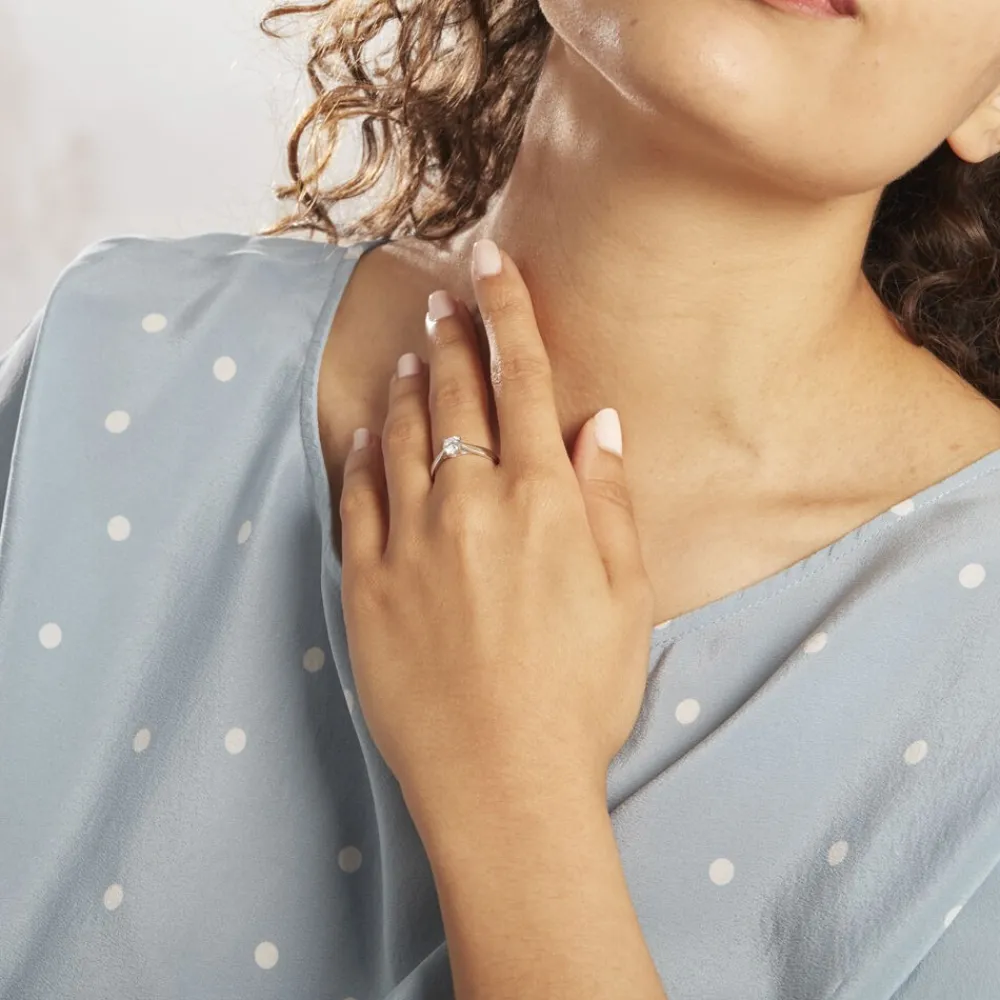 Bague Solitaire Vicoeuria Or Blanc Diamant Synthétique|Marc Orian Sale