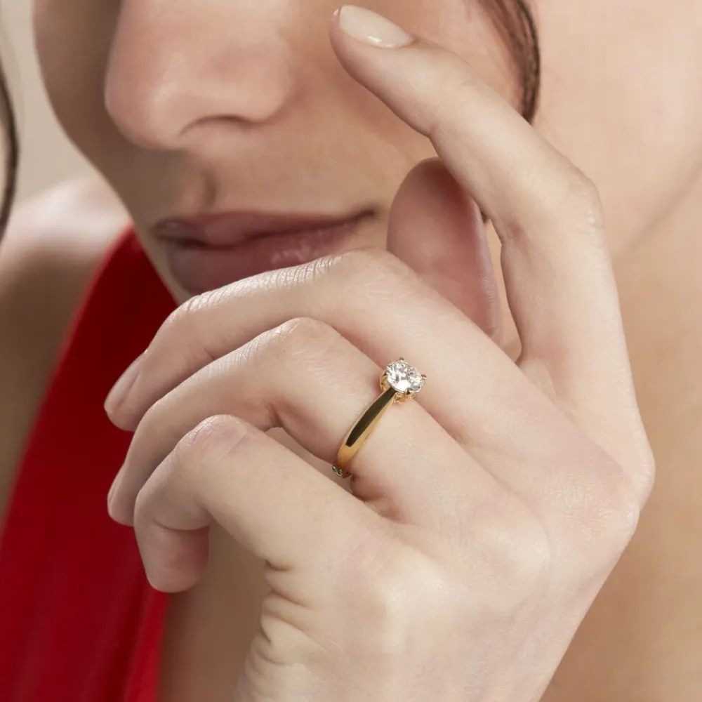 Bague Solitaire Vicoeuria Or Jaune Diamant Synthétique|Marc Orian Best