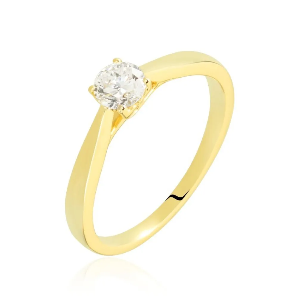Bague Solitaire Vicoeuria Or Jaune Diamant Synthétique|Marc Orian Online