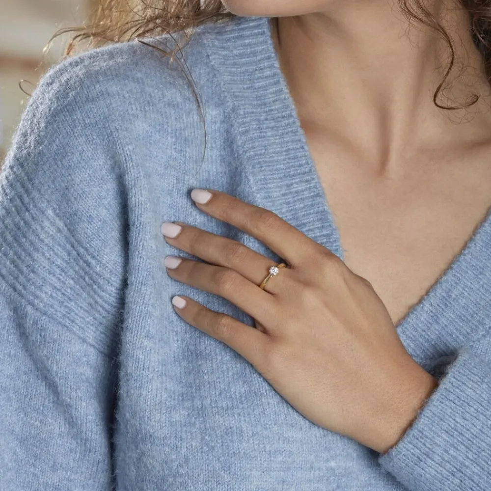 Bague Solitaire Vicoeuria Or Jaune Diamant Synthétique|Marc Orian Online